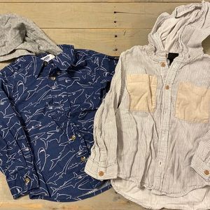 2 button down shirts, long sleeve, size 3T, old navy, art class